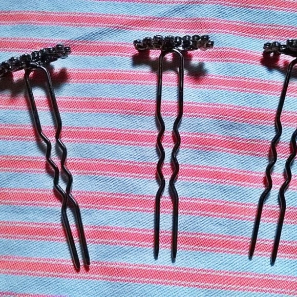 3 Hair Sticks with Swarovski Crystals